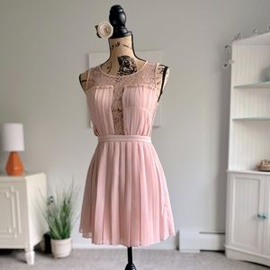 BCBGeneration Radiant Fit & Flare Lace Back Mini Dress